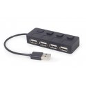 Gembird UHB-U2P4-05 USB 2.0 4-port hub with switches, black Gembird UHB-U2P4-05 USB 2.0 4-port hub with switches, black
