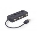 Gembird UHB-U2P4-05 USB 2.0 4-port hub with switches, black Gembird UHB-U2P4-05 USB 2.0 4-port hub with switches, black
