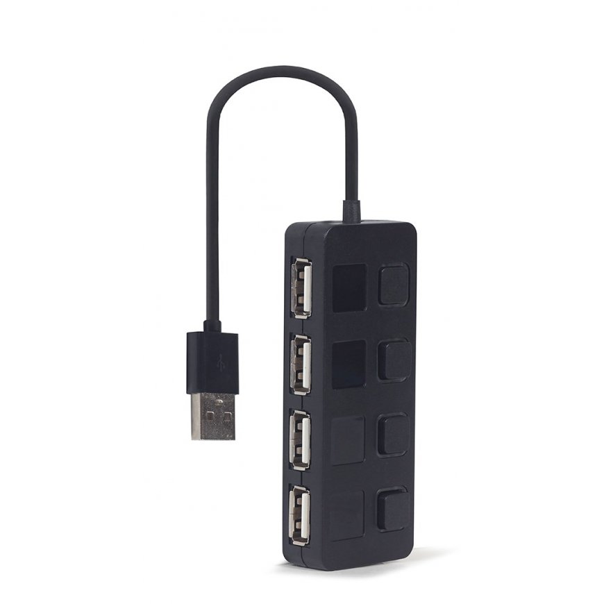 Gembird UHB-U2P4-05 USB 2.0 4-port hub with switches, black – 3