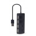 Gembird UHB-U2P4-05 USB 2.0 4-port hub with switches, black Gembird UHB-U2P4-05 USB 2.0 4-port hub with switches, black