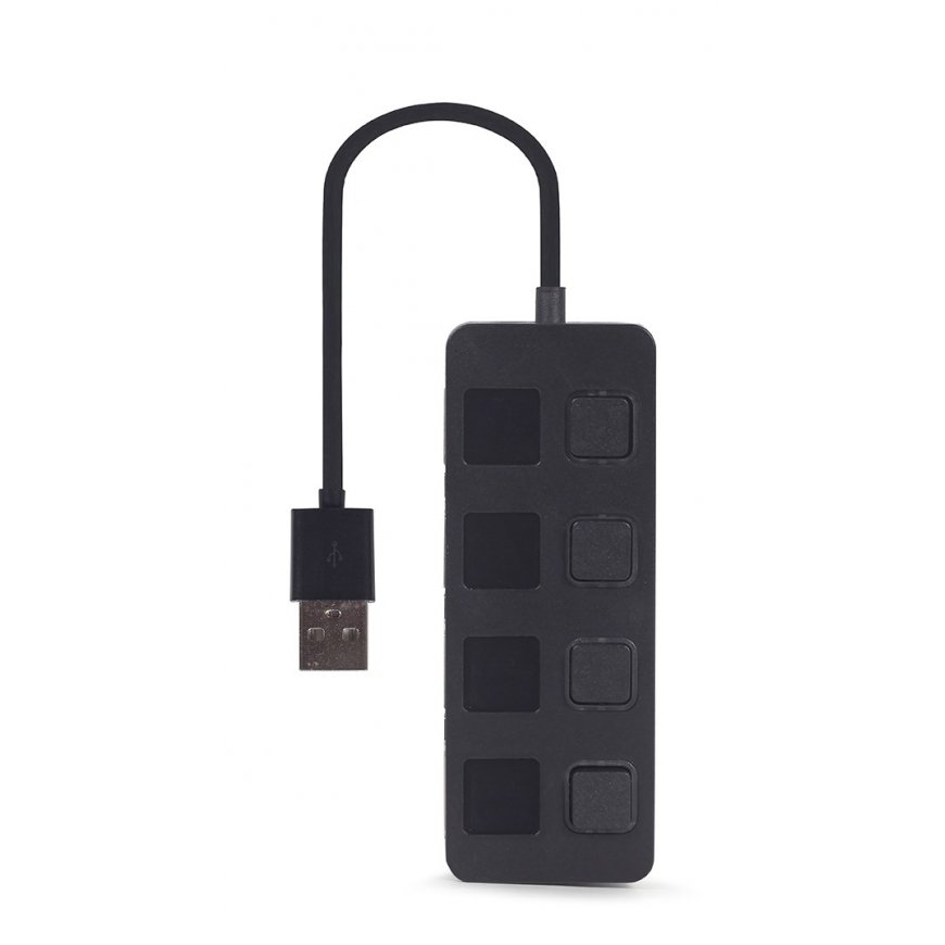 Gembird UHB-U2P4-05 USB 2.0 4-port hub with switches, black – 4