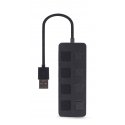 Gembird UHB-U2P4-05 USB 2.0 4-port hub with switches, black Gembird UHB-U2P4-05 USB 2.0 4-port hub with switches, black