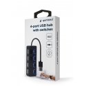 Gembird UHB-U2P4-05 USB 2.0 4-port hub with switches, black Gembird UHB-U2P4-05 USB 2.0 4-port hub with switches, black