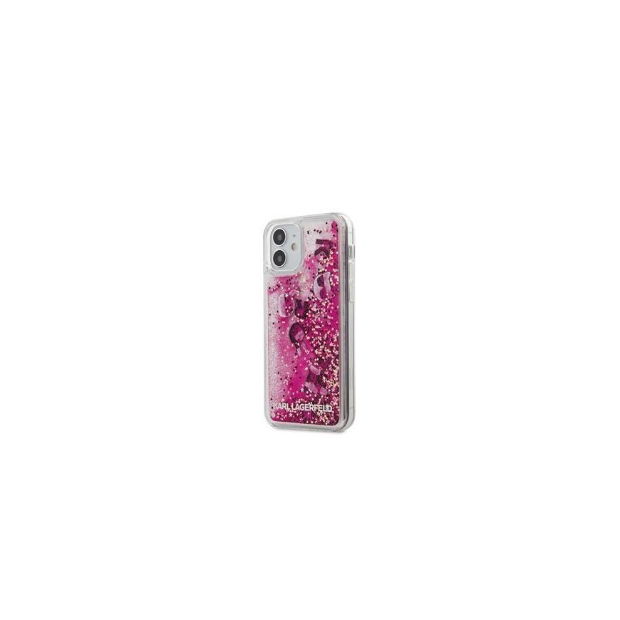Karl Lagerfeld Karl Lagerfeld KLHCP12SROPI iPhone 12 Mini 5.4 Inch Pink/Pink Hardcase Litter Beads