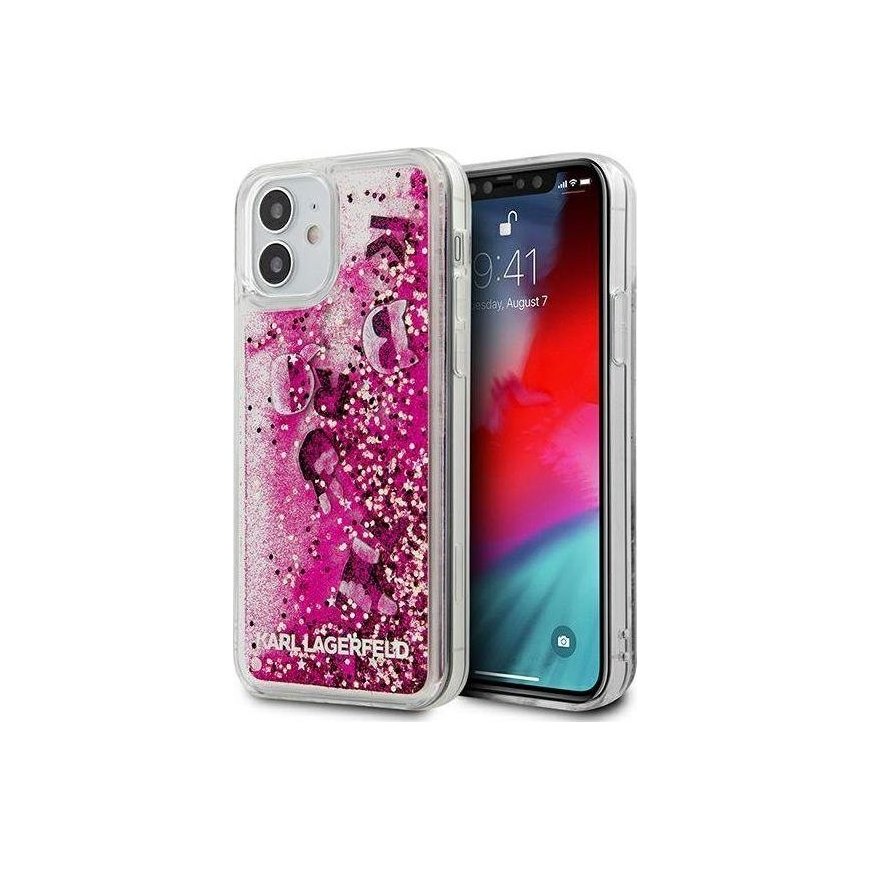 Karl Lagerfeld Karl Lagerfeld KLHCP12SROPI iPhone 12 Mini 5.4 Inch Pink/Pink Hardcase Litter Beads – 3