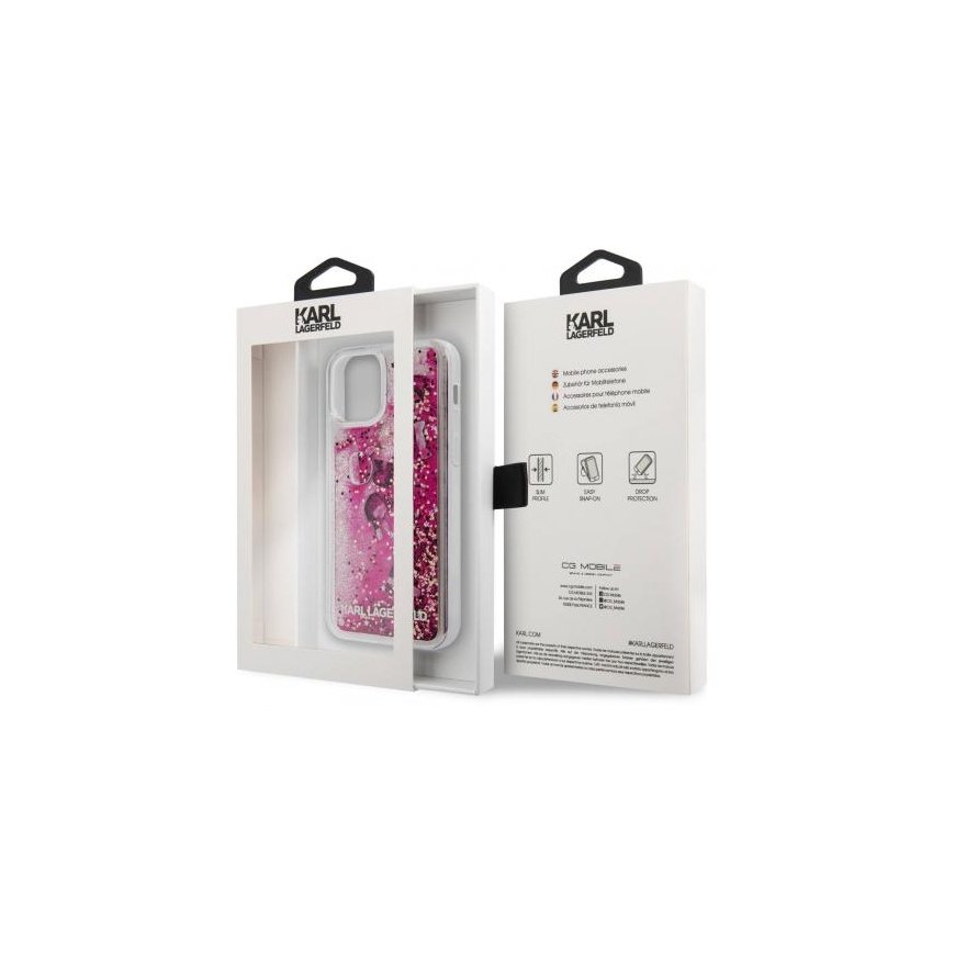 Karl Lagerfeld Karl Lagerfeld KLHCP12SROPI iPhone 12 Mini 5.4 Inch Pink/Pink Hardcase Litter Beads – 4