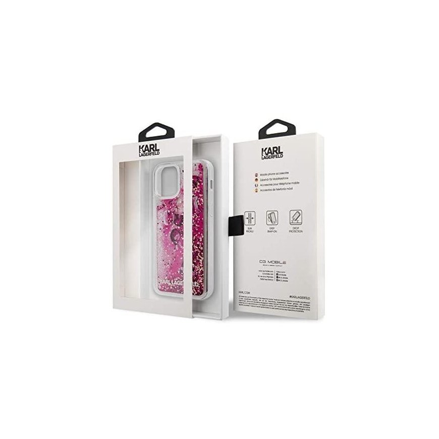 Karl Lagerfeld Karlas Lagerfeldas KLHCP12SROPI „iPhone“ 12 mini 5,4 colių rožinė/rožinės hardcase kr – 6
