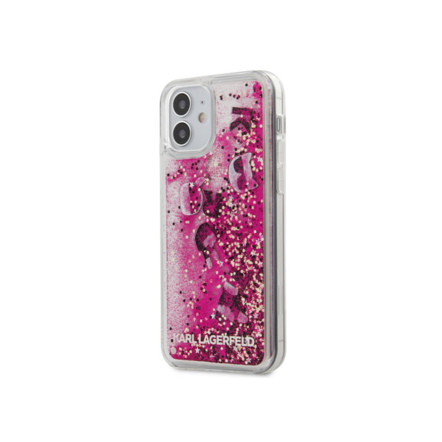Karl Lagerfeld Karl Lagerfeld KLHCP12SROPI iPhone 12 Mini 5.4 Inch Pink/Pink Hardcase Litter Beads – 7