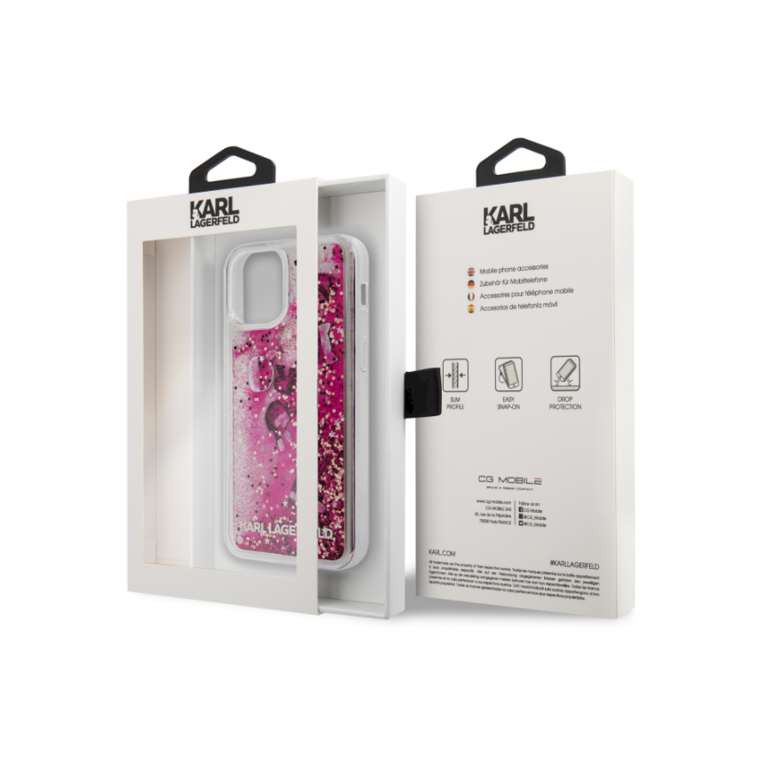 Karl Lagerfeld Karl Lagerfeld KLHCP12SROPI iPhone 12 Mini 5.4 Inch Pink/Pink Hardcase Litter Beads – 9