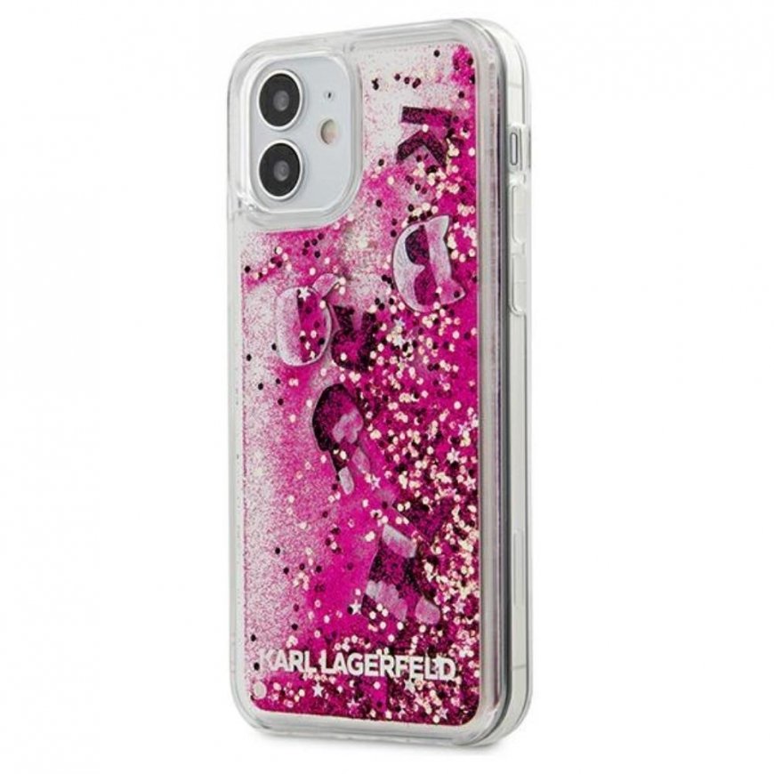 Karl Lagerfeld Karl Lagerfeld KLHCP12SROPI iPhone 12 Mini 5.4 Inch Pink/Pink Hardcase Litter Beads – 10