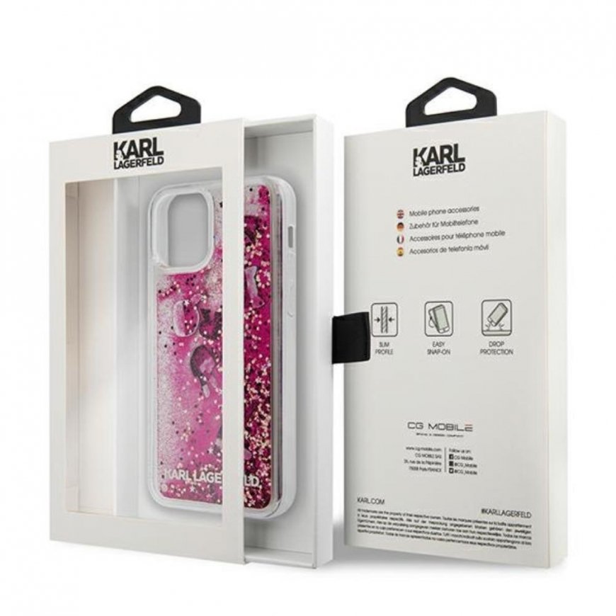 Karl Lagerfeld Karl Lagerfeld KLHCP12SROPI iPhone 12 Mini 5.4 Inch Pink/Pink Hardcase Litter Beads – 12