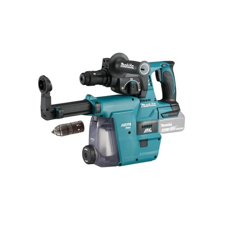 Makita DHR243ZJW Akumuliatorinis perforatorius, 18 V, SDS-PLUS, 2,0J LED, VACUUM, Be akumuliatorių i – 4