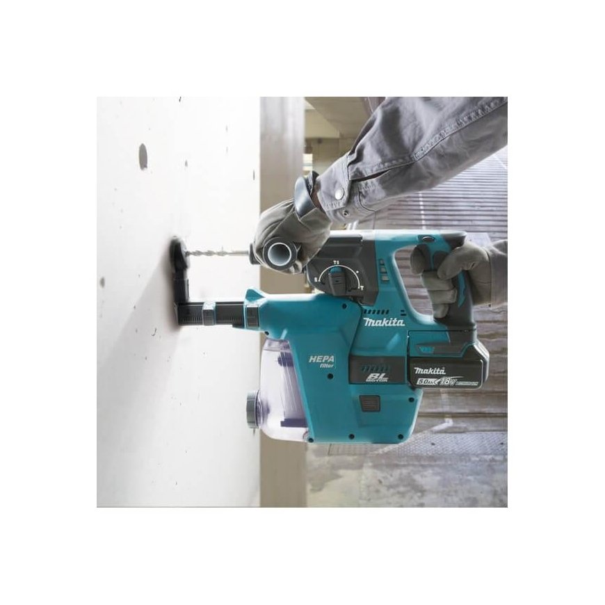 Makita DHR243ZJW Cordless perforator, 18 V, SDS-PLUS, 2.0J LED, VACUUM, Without batteries and charge – 5