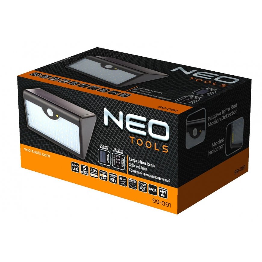 NEO Wall solar lamp + remote control SMD LED 900 lm – 6