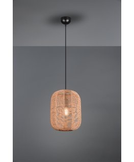Trio Runa pendant lamp 35 cm, E27, matt black/sisal