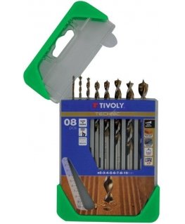 Tivoli Wood drill bit set 2 - 10mm, 8 pcs, HSS, SLR graduated