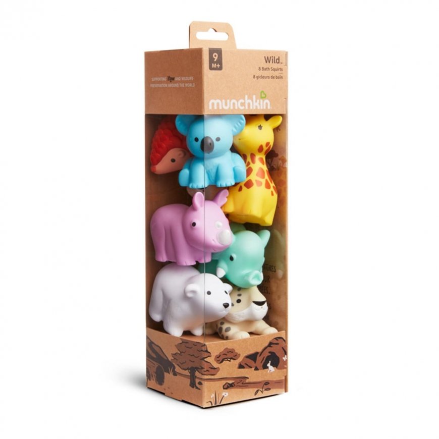 MUNCHKIN bath toy set, animals, 9