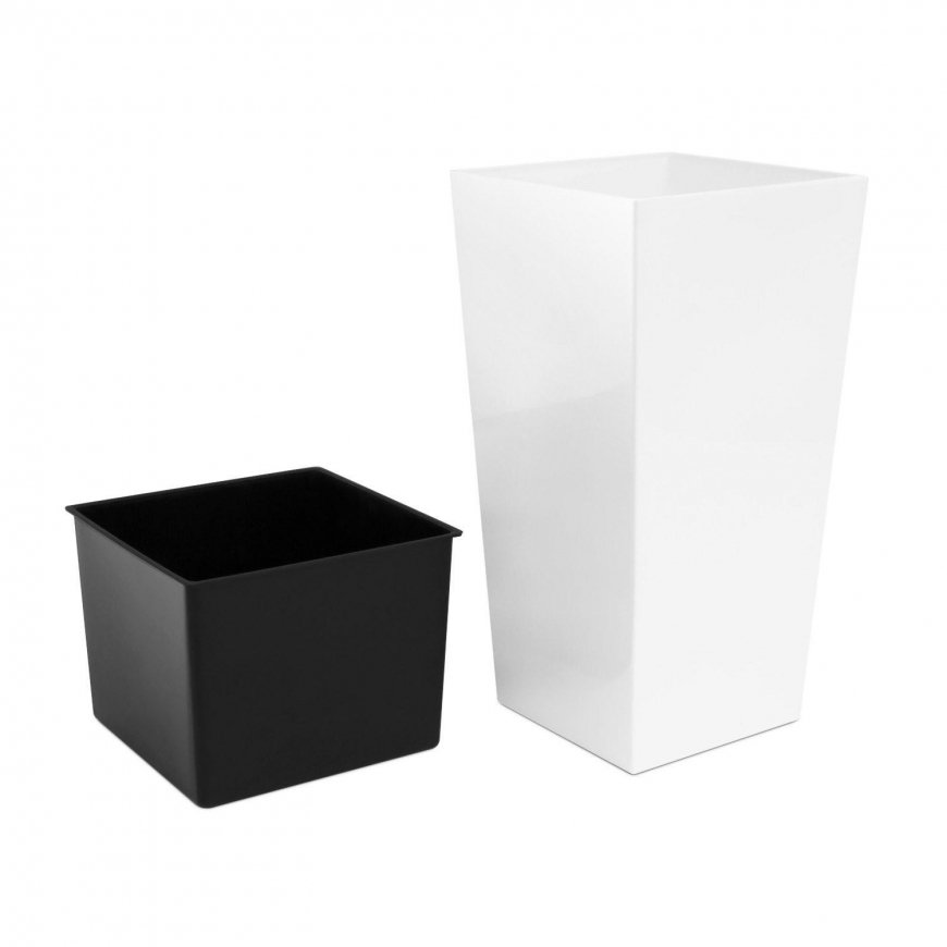Prosperplast Vazonas su įdėklu Urbi Square DURS265 baltas – 3
