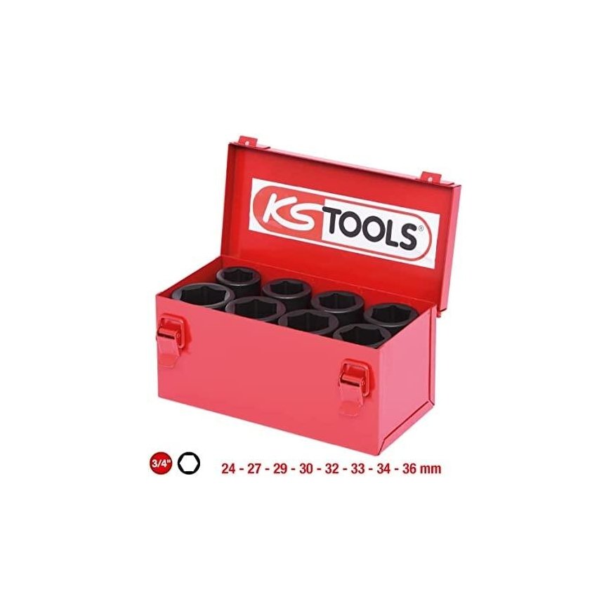 "Set of impact heads 3/4"" 8 pcs.", KS Tools – 8