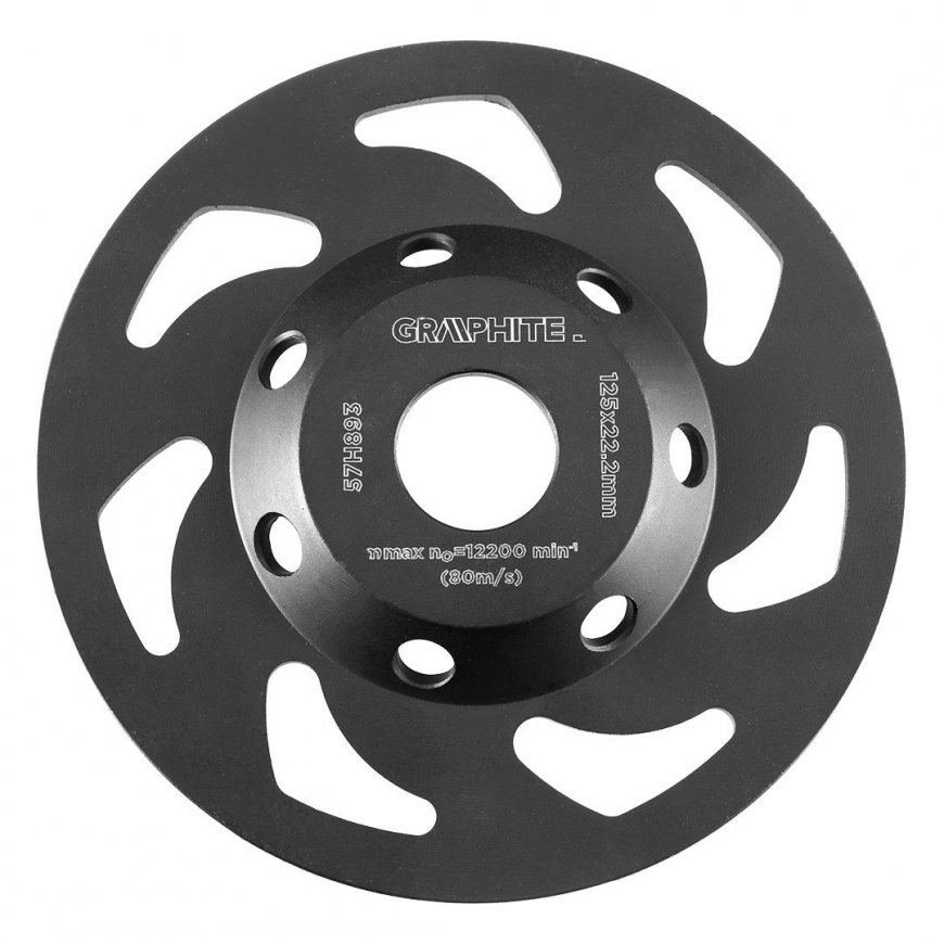 GRAPHITE Diamond grinding disc 125 x 22.2 x 5 mm, segment L – 2