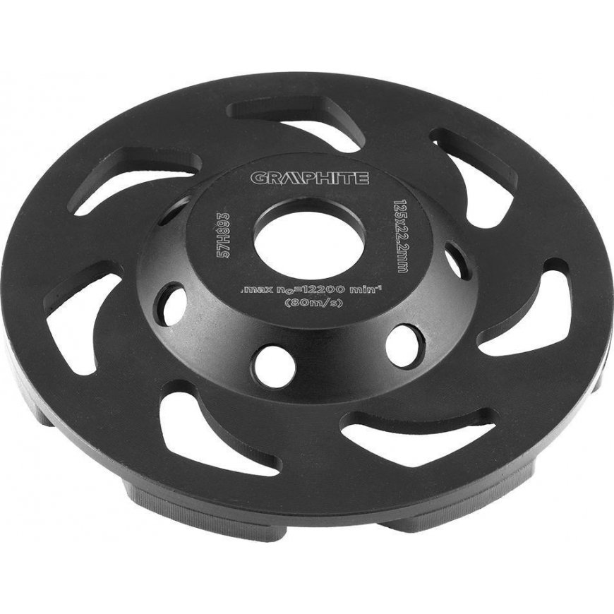 GRAPHITE Diamond grinding disc 125 x 22.2 x 5 mm, segment L – 9