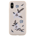 Devia Flower Embroidery Jalam Aizmugurējais Silikona Apvalks priekš Apple iPhone X / XS Balts Devia Flower Embroidery Jalam Aizmugurējais Silikona Apvalks priekš Apple iPhone X / XS Balts