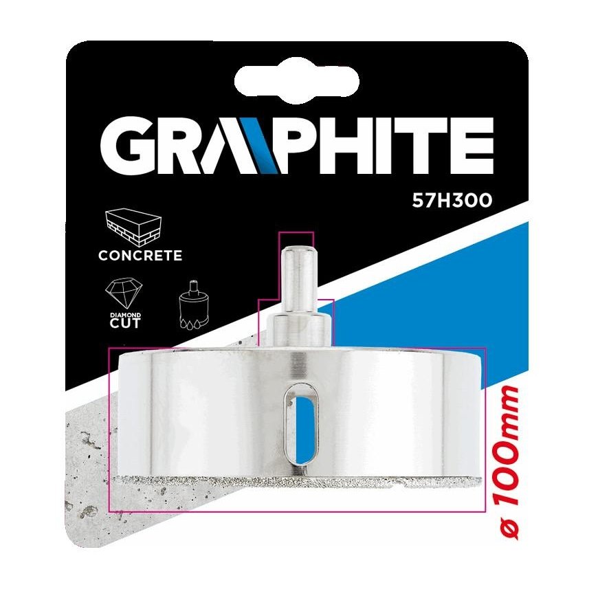 Graphite Grafitinis deimantinis skylių pjūklas 100 mm plytelėms (57H300) – 4