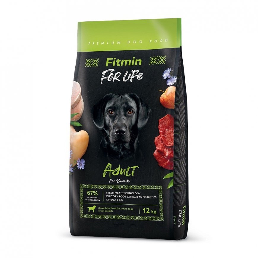 FITMIN For Life Adult Visas šķirnes - sausā suņu barība - 12 kg