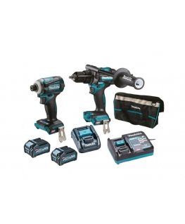 Makita DK0114G201 XGT Akumuliatorinių įrankių komplektas HP001G + TD001G + DC40RA + BL4040x2 + ADP10 + TOOLBAG (2 vnt Combo)
