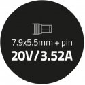 QOLTEC 50013 Nešiojamas kompiuteris AC power adapter IBM 65W 3.52A 20V 7.9x5.5+pin IBM QOLTEC 50013 Nešiojamas kompiuteris AC power adapter IBM 65W 3.52A 20V 7.9x5.5+pin IBM