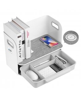 Maclean ergo office Desktop notebook wireless Qi charging shelf drawer Buhalend Home Office case up to 10 kg
