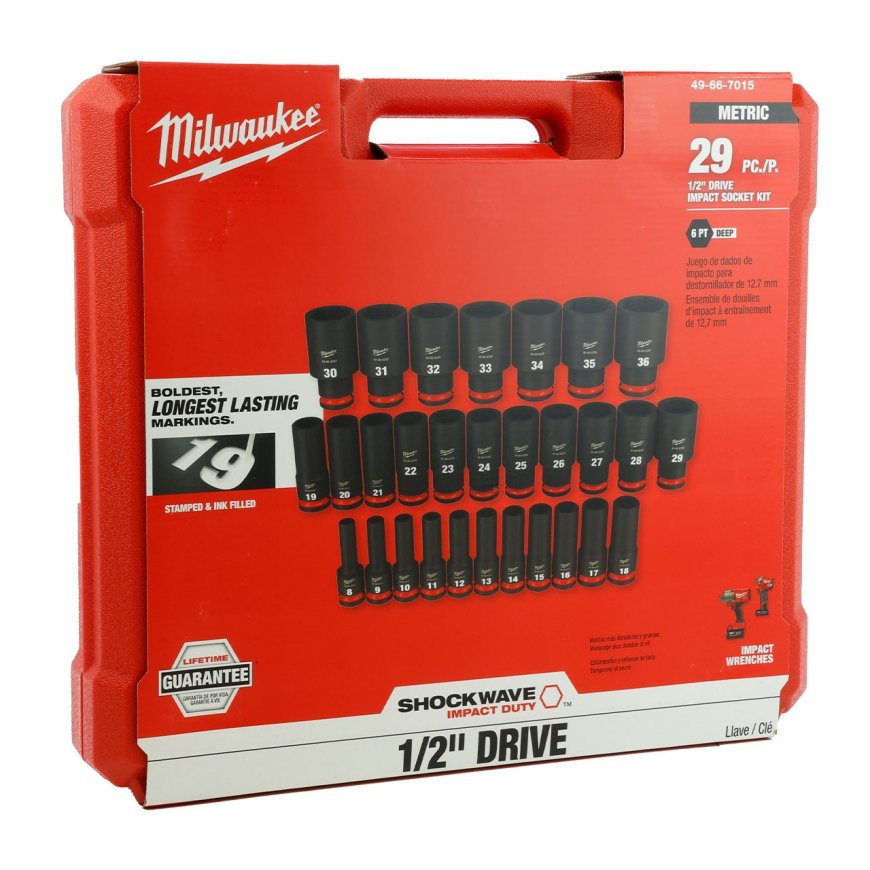 Milwaukee Accessories Set of impact heads (extended) 1/2" 10 pcs. Milwaukee (10,11,12,13,14,17,19,21