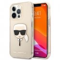 Karl Lagerfeld KLHCP13LKHTUGLGO iPhone 13 Pro / 13 6,1" zloto/auksinis kietas dėklas, blizgantis Karlo galva Karl Lagerfeld KLHCP13LKHTUGLGO iPhone 13 Pro / 13 6,1" zloto/auksinis kietas dėklas, blizgantis Karlo galva