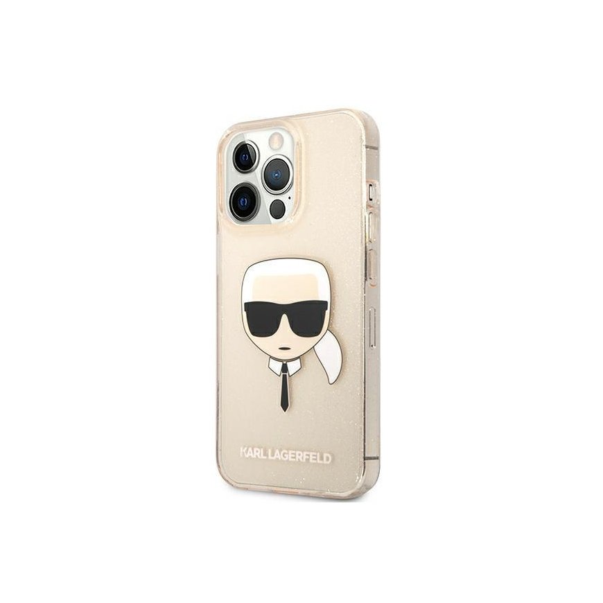 Karl Lagerfeld KLHCP13LKHTUGLGO iPhone 13 Pro / 13 6,1" zloto/auksinis kietas dėklas, blizgantis Karlo galva – 2