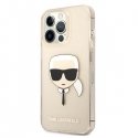 Karl Lagerfeld KLHCP13LKHTUGLGO iPhone 13 Pro / 13 6.1" Gold/Gold Hard Case Shiny Karl's Head