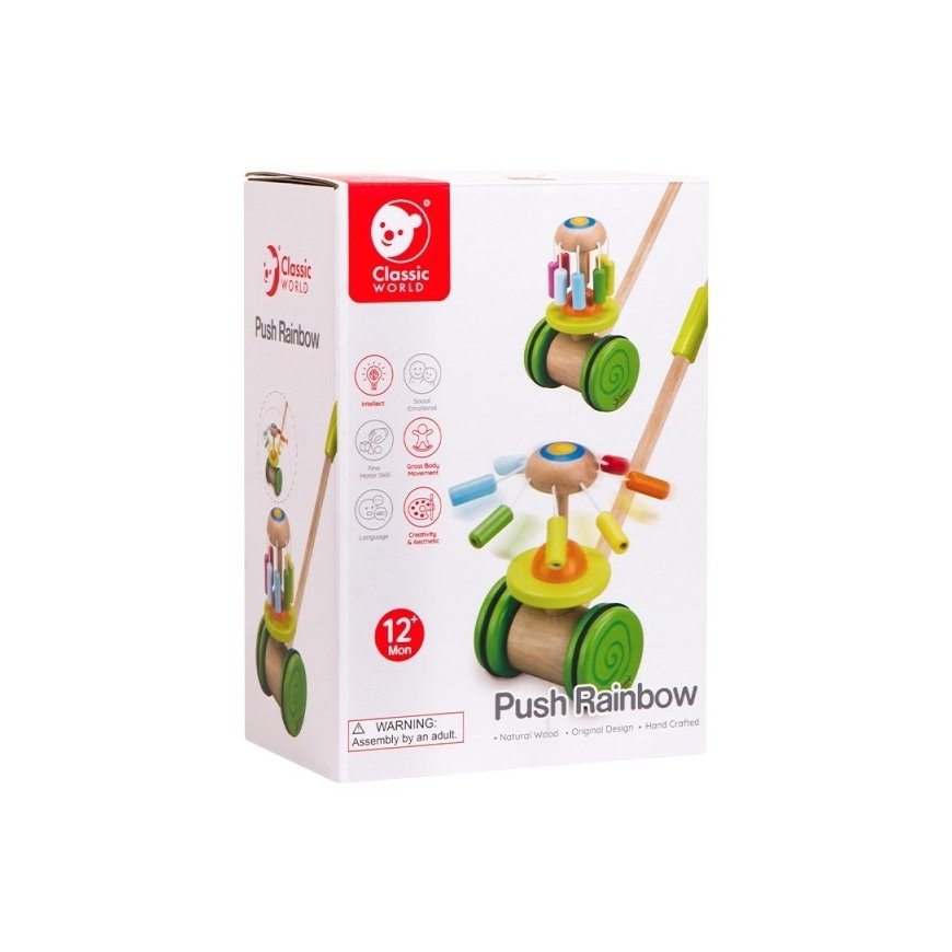 Wooden push carousel - rainbow, Classic World