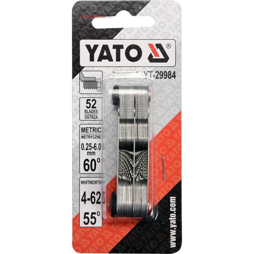 Toya YATO SPRAWDZIAN GRZEBIENIOWY DO GWINTÓW METRYCZNYCH 60° 0,25-6,0mm I WHITWORTH 55° 4-62 BSW YT- – 3