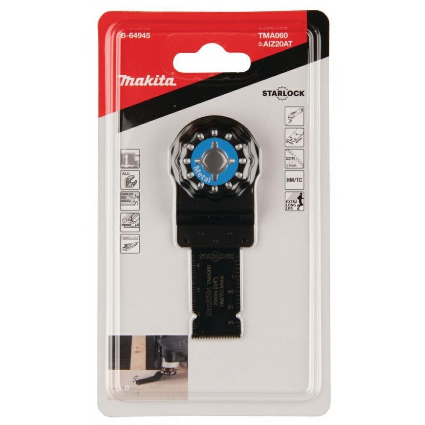 Makita B-64945 MULTITOOL PLUNGE CUT SAW BLADE 20mm TMA060 HM , STARLOCK, Metalas – 3