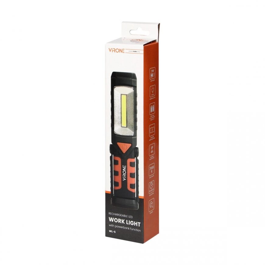 Ceiling light Orno Workshop LED COB 3W + 1W LED 2800mAh flashlight with powerbank function – 3