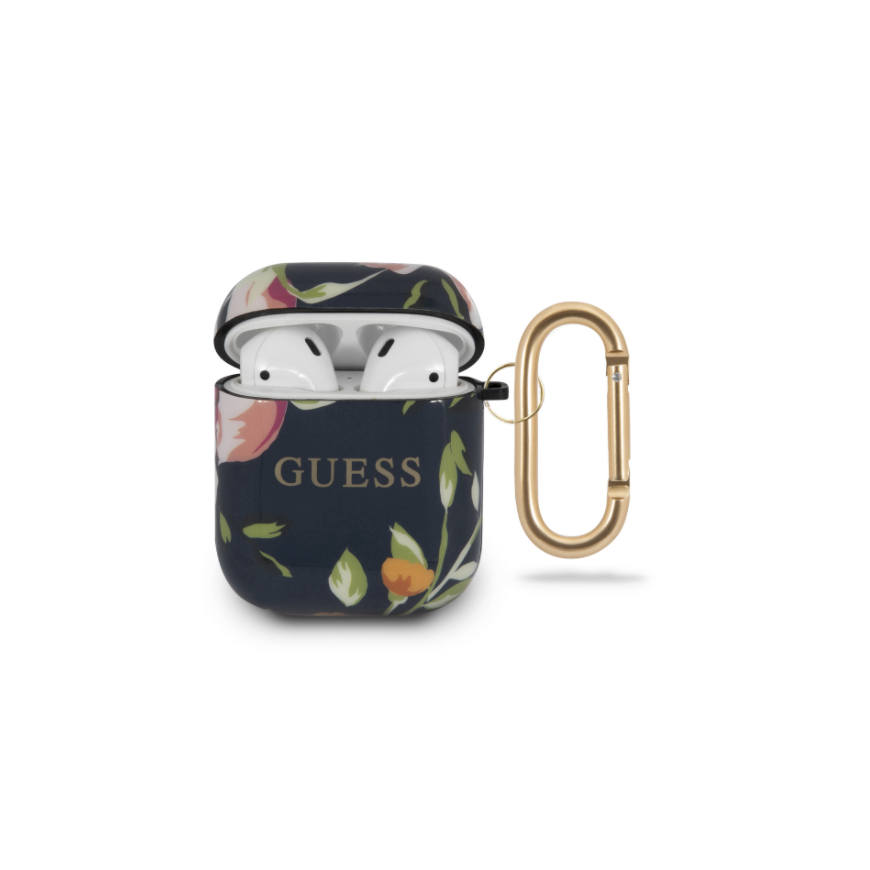 Guess apsauginis dėklas GUACA2TPUBKFL03 Flower Collection N3, skirtas AirPods 1 juodas – 4
