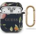 Guess apsauginis dėklas GUACA2TPUBKFL03 Flower Collection N3, skirtas AirPods 1 juodas