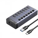 Ugreen multifunctional HUB 7in1 USB Type C - 7x USB Type A 3.0 PD DC 12V gray (CM481) Ugreen multifunctional HUB 7in1 USB Type C - 7x USB Type A 3.0 PD DC 12V gray (CM481)