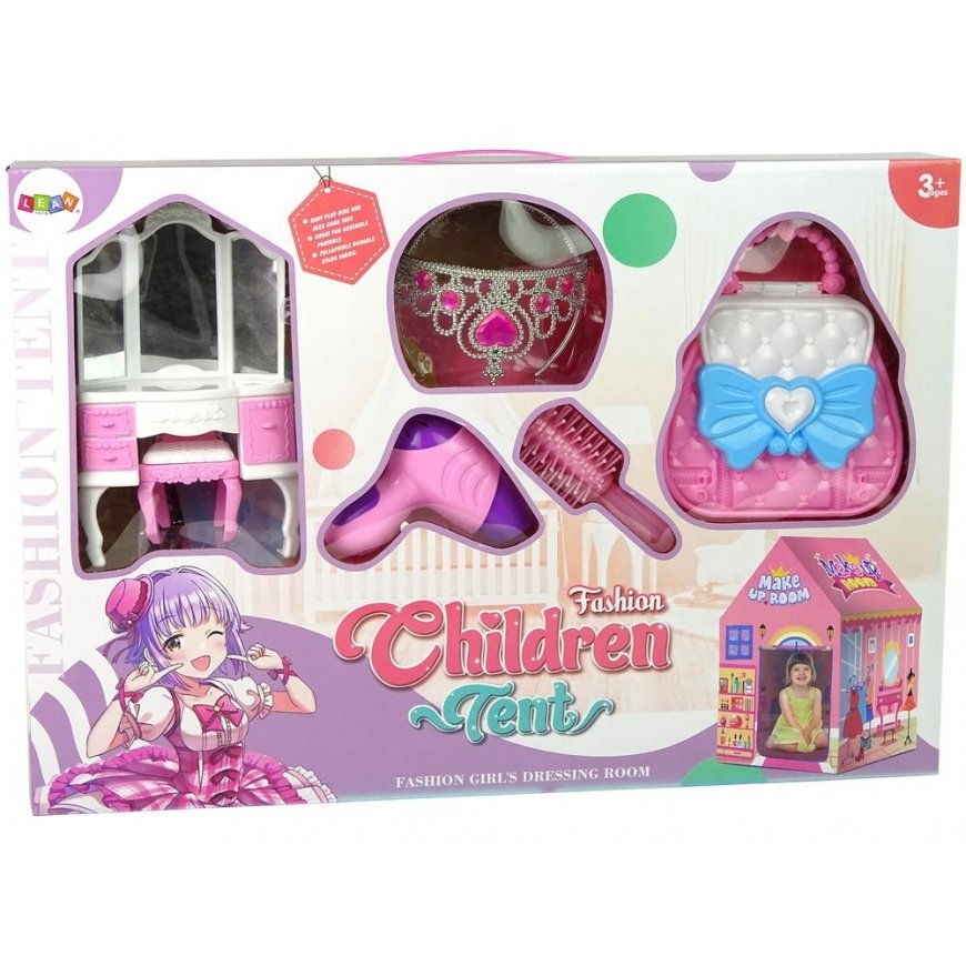 Lean Cars Princess Tent for Kids Beauty Salon Pink Accessories Crown – 4