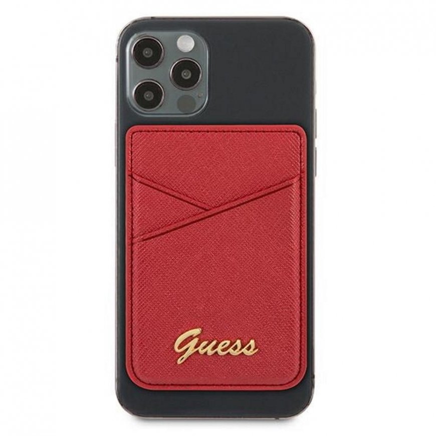 Case Guess Guess Wallet Card Slot GUWMSSASLRE MagSafe Saffiano Red / Red – 3