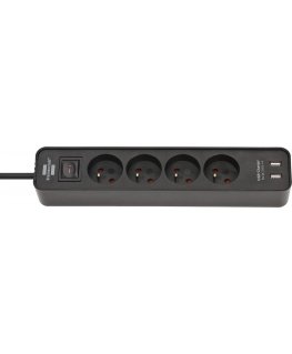 Brennenstuhl Ecolor 4 power line 1.5 m black socket (1153244006)