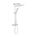 Ferro Tytan shower set with rain shower and chrome thermostatic faucet (NP75SQ-TRV7U)