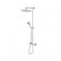 Ferro Tytan shower set with rain shower and chrome thermostatic faucet (NP75SQ-TRV7U)