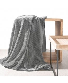 Eurofirany DESIGN 91 CINDY Minkštas ir švelnus pledas su įspaustu raštu, 170X210 cm, spalva: plieno