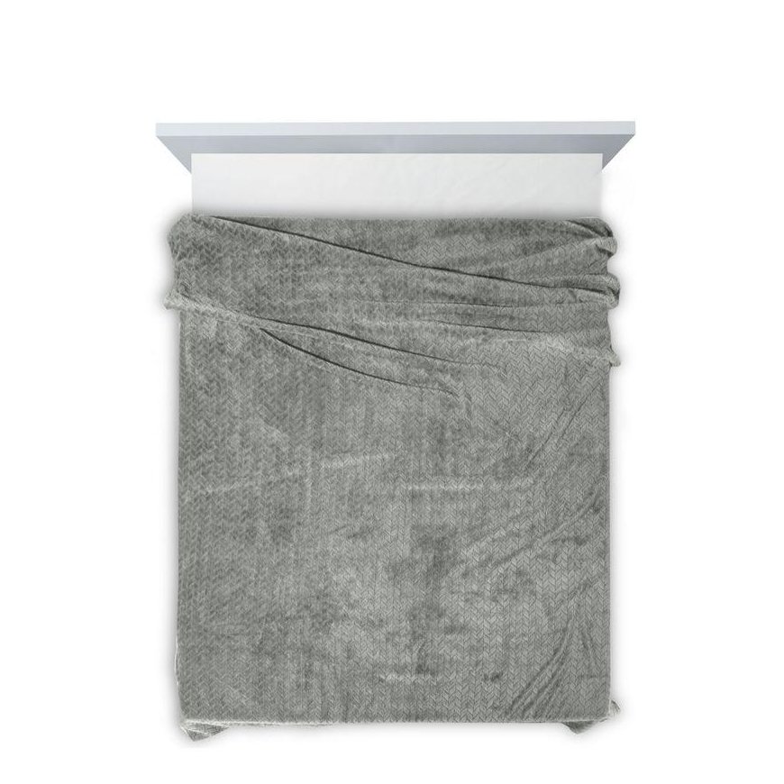 Eurofirany DESIGN 91 CINDY Soft and gentle plaid with an embossed pattern, 170X210 cm, color: steel – 5