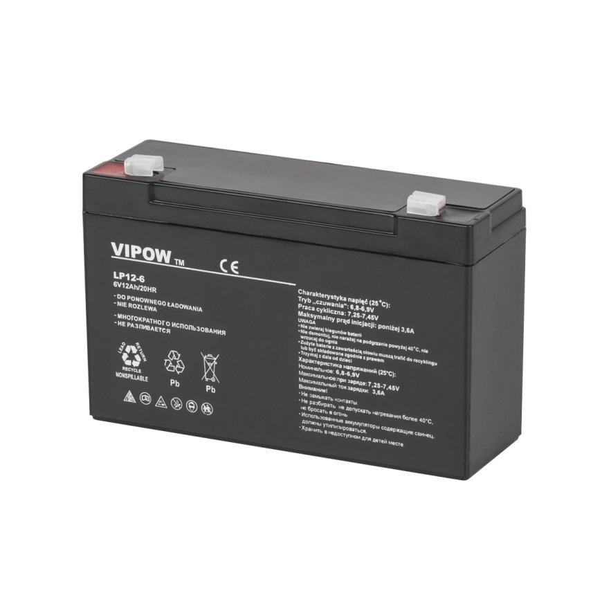 Lead battery VIPOW 6V 12Ah
